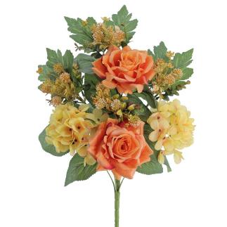 PALMA HYDRANGEA ROSAS NARANJA