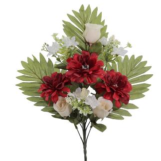 PALMA ROSAS ZINNIAS ROJO
