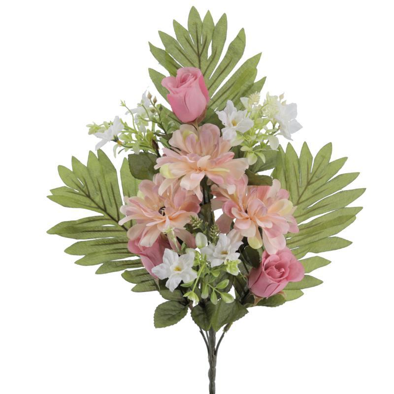 PALMA ROSAS ZINNIAS MALVA