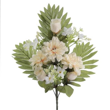 PALMA ROSAS ZINNIAS CREMA