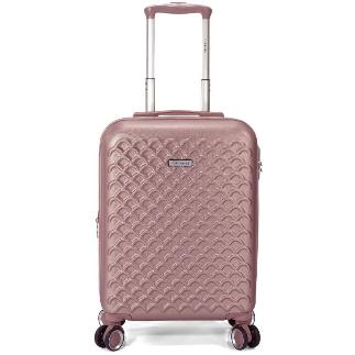 MALETA EXTENSIBLE PP CON 4 RUEDAS DOBLES Y CIERRE 70 CM ROSA