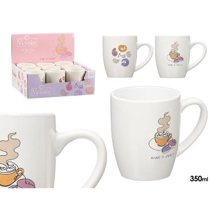 TAZA PORCELANA MAKE IT SWEET SURT 2 350 ML