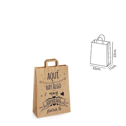 BOLSA PAPEL CON ASA KRAFT 32X11X22 ESPECIAL