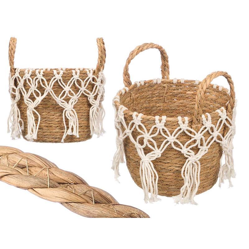 MACETERO MACRAME COLGANTE BLANCO PEQUEÑO