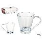 TAZA VIDRIO CON ASA METAL 140 ML CORTADO