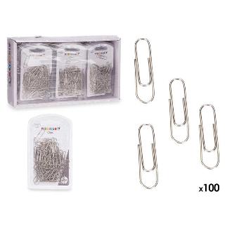 SET 100 CLIPS SILVER PEQ