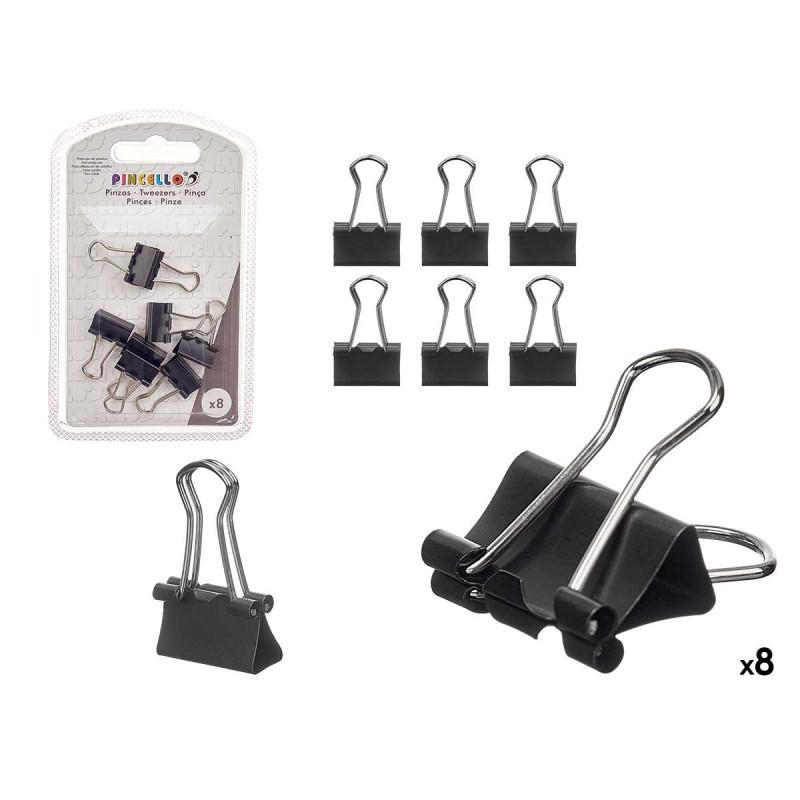 SET 8 PINZAS CLIP NEGRO PEQ