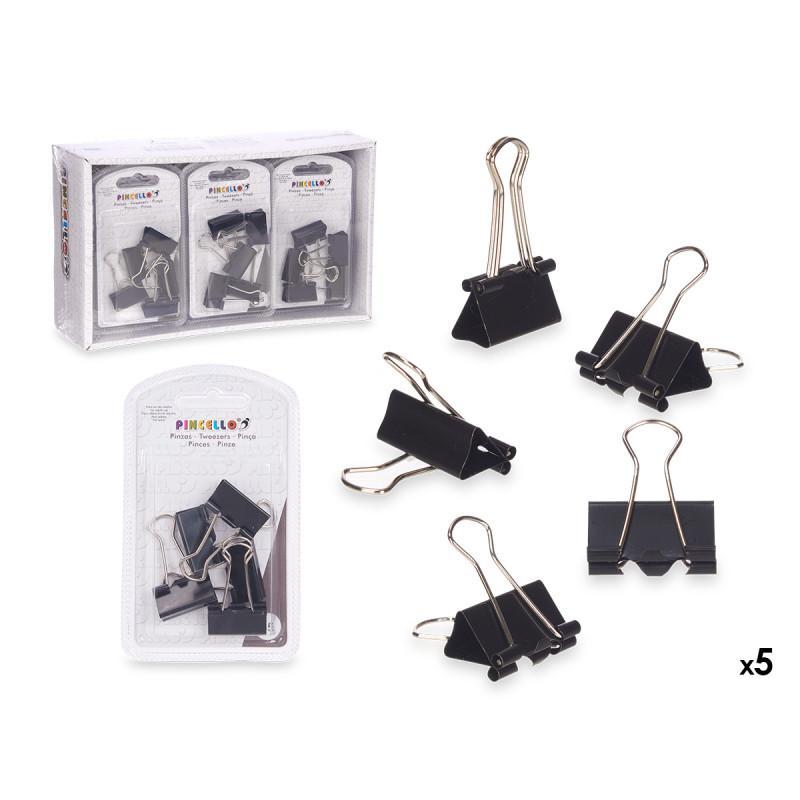SET 5 PINZAS CLIP NEGRO MED
