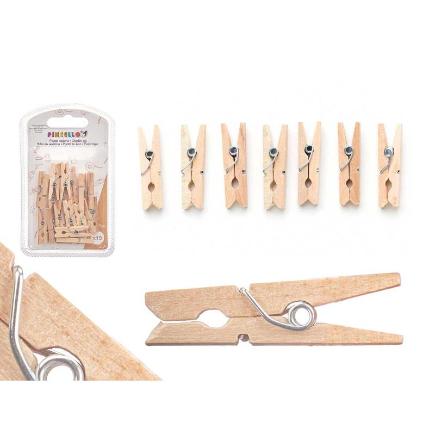 SET 15 PINZAS MADERA NATURAL PEQ