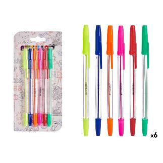 SET 6 BOLIGRAFOS NORMALES FLUOR