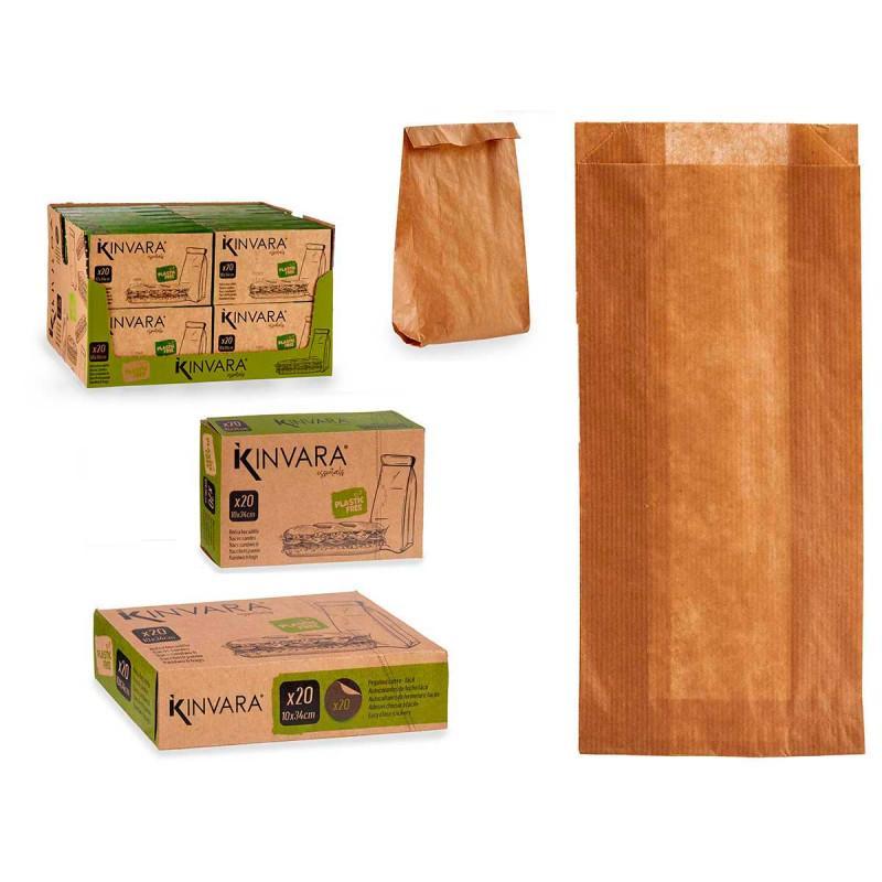 BOLSA PAPEL BAGUETTE 20 UDS 10X34 5.5 CM
