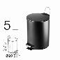 PAPELERA METALICA NEGRA 5 L DIAM 20.5X27 CM