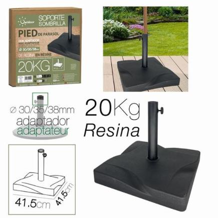 SOPORTE SOMBRILLA RESINA NEGRO 20 KG