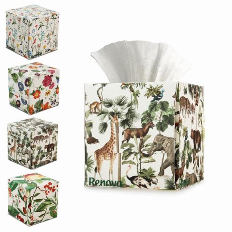 PAÑUELOS FACIALES CUBO RENOVA X50 3 CAPAS BLANCO
