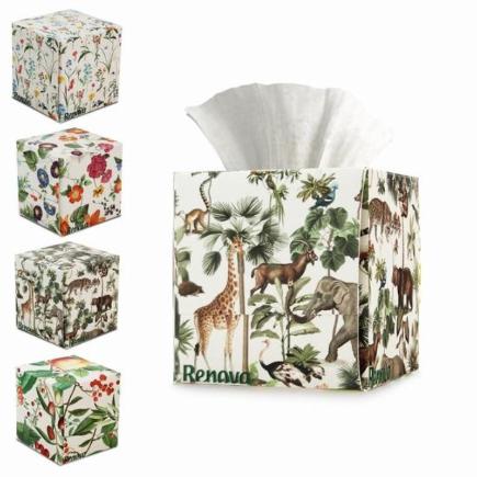 PAÑUELOS FACIALES CUBO RENOVA X50 3 CAPAS BLANCO