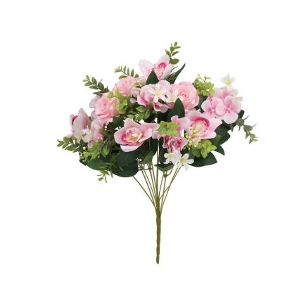 RAMO ROSAS-ORQUIDEA X12-50 CM ROSA