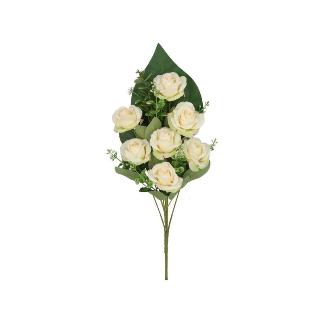 CONJUNTO ROSAS-EUCA X8-52 CM CREMA