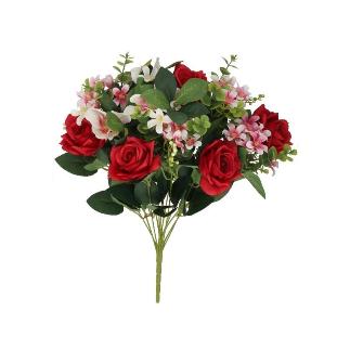 RAMO ROSAS MIX X12-50 CM ROJO