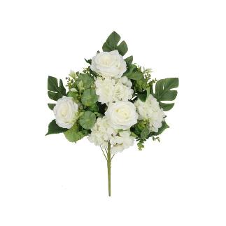 CONJUNTO ROSAS-HORTENSIA X 11-60 CM BLANCO
