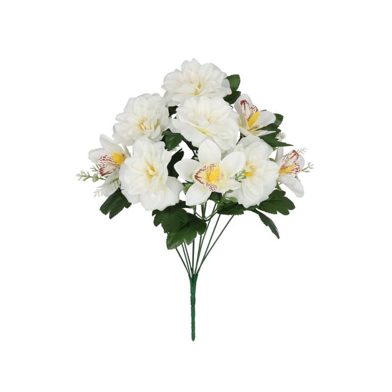 RAMO CAMELIAS-ORQUIDEAS X9-43 CM BLANCO