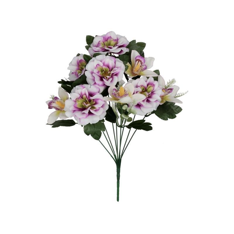 RAMO CAMELIAS-ORQUIDEAS X9-43 CM VIOLETA