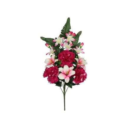 CONJUNTO CLAVEL-AZUCENA X9-53 CM FUCSIA