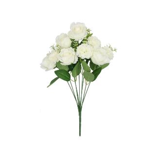 RAMO ROSAS-CLAVELES X 9-46CM BLANCO