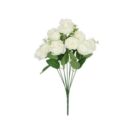 RAMO ROSAS-CLAVELES X 9-46CM BLANCO