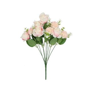 RAMO ROSAS-CLAVELES X9-46 CM ROSA