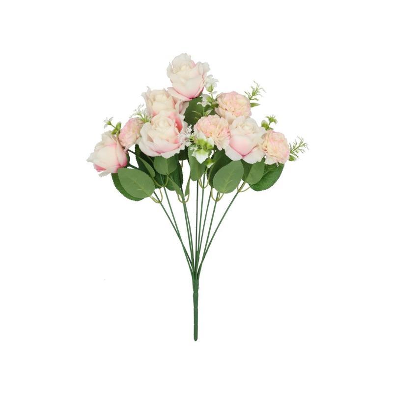 RAMO ROSAS-CLAVELES X9-46 CM ROSA