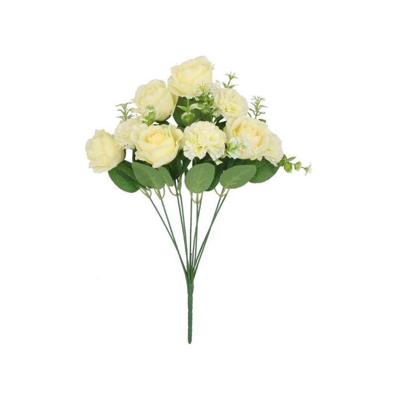 RAMO ROSAS-CLAVELES X9-46 CM AMARILLO