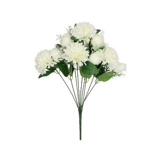 RAMO CRISANTEMO-CAPULLOS X9-45 CM BLANCO