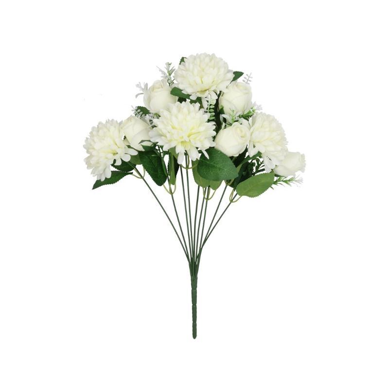 RAMO CRISANTEMO-CAPULLOS X9-45 CM BLANCO