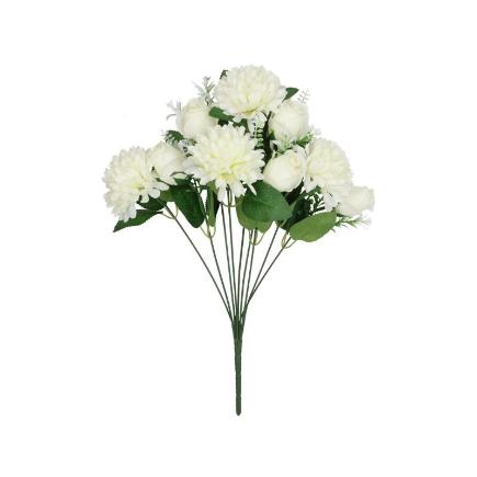 RAMO CRISANTEMO-CAPULLOS X9-45 CM BLANCO