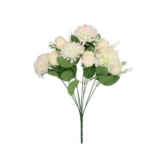 RAMO CRISANTEMO-CAPULLOS X9-45 CM CREMA