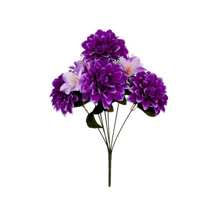 RAMO DALIAS-AZUCENA X7-46 CM VIOLETA