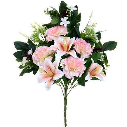 CONJUNTO CLAVEL-LILY X12-56 CM ROSA