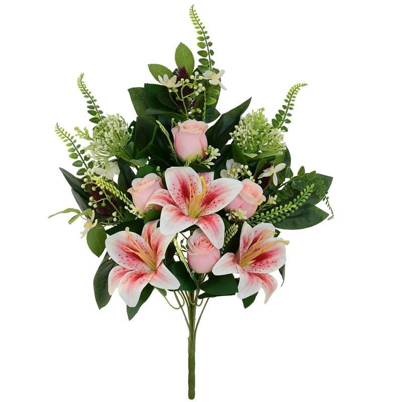 CONJUNTO CAPULLOS-LILIUM X12-56 CM ROSA