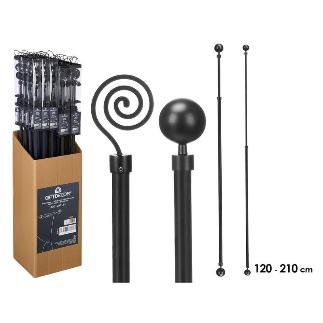 BARRA CORTINA SURT 2 120-210 CM NEGRO