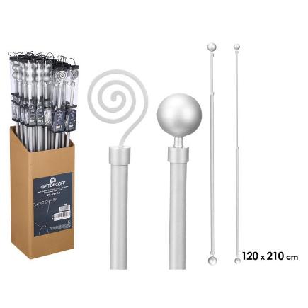 BARRA CORTINA SURT 2 120-210 CM PLATA