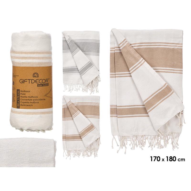 MULTIUSOS RAYAS SURT 2 COLORES 180 CM