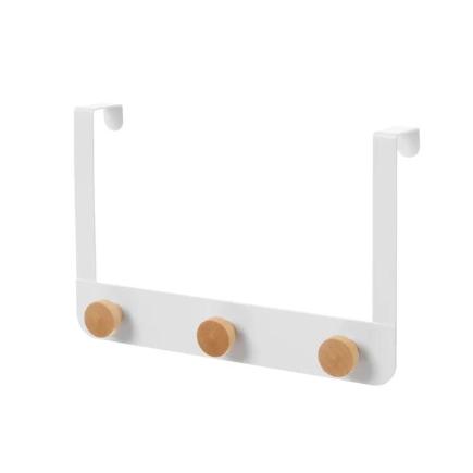 PERCHA 3 GANCHOS METAL-MADERA BLANCO 30X8X20 CM