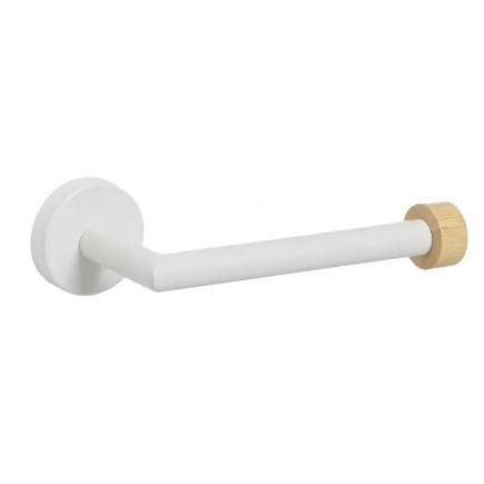 PORTARROLLOS METAL-BAMBU BLANCO 18X8X5 CM