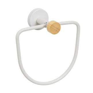 TOALLERO METAL-BAMBU BLANCO 17X9X18 CM