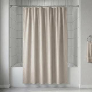 CORTINA BAÑO POLIESTER BEIGE 180X180 CM