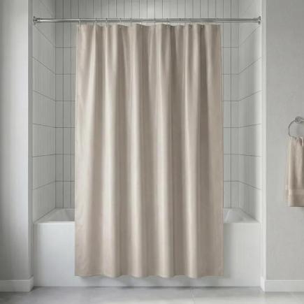 CORTINA BAÑO POLIESTER BEIGE 180X180 CM