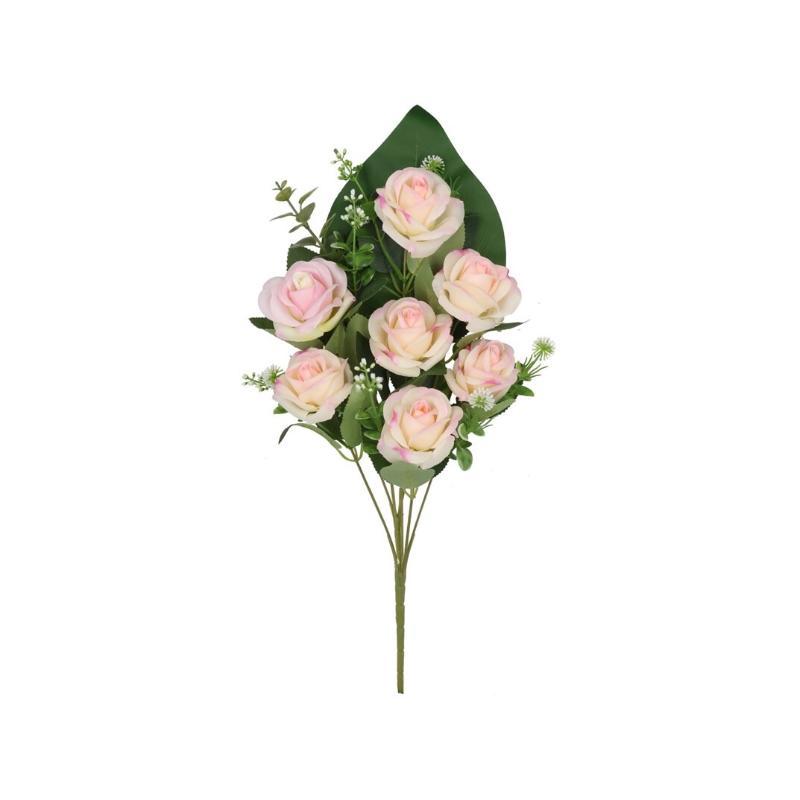 CONJUNTO ROSAS-EUCA X 8- 52 CM ROSA