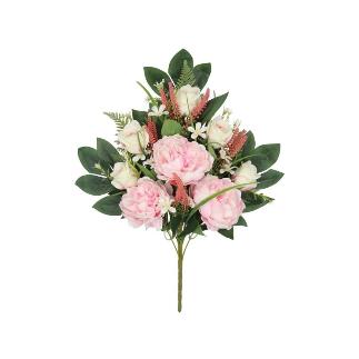 CONJUNTO PEONIA-CAPULLO X 12 - 55 CM ROSA