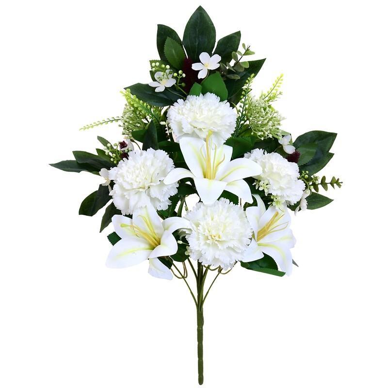 CONJUNTO CLAVEL-LILY X 12-56 CM BLANCO