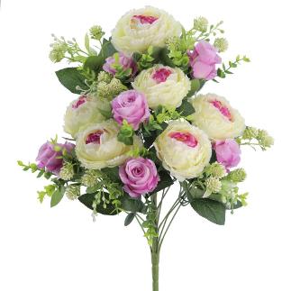 PALMA PEONIAS ROSAS LILA